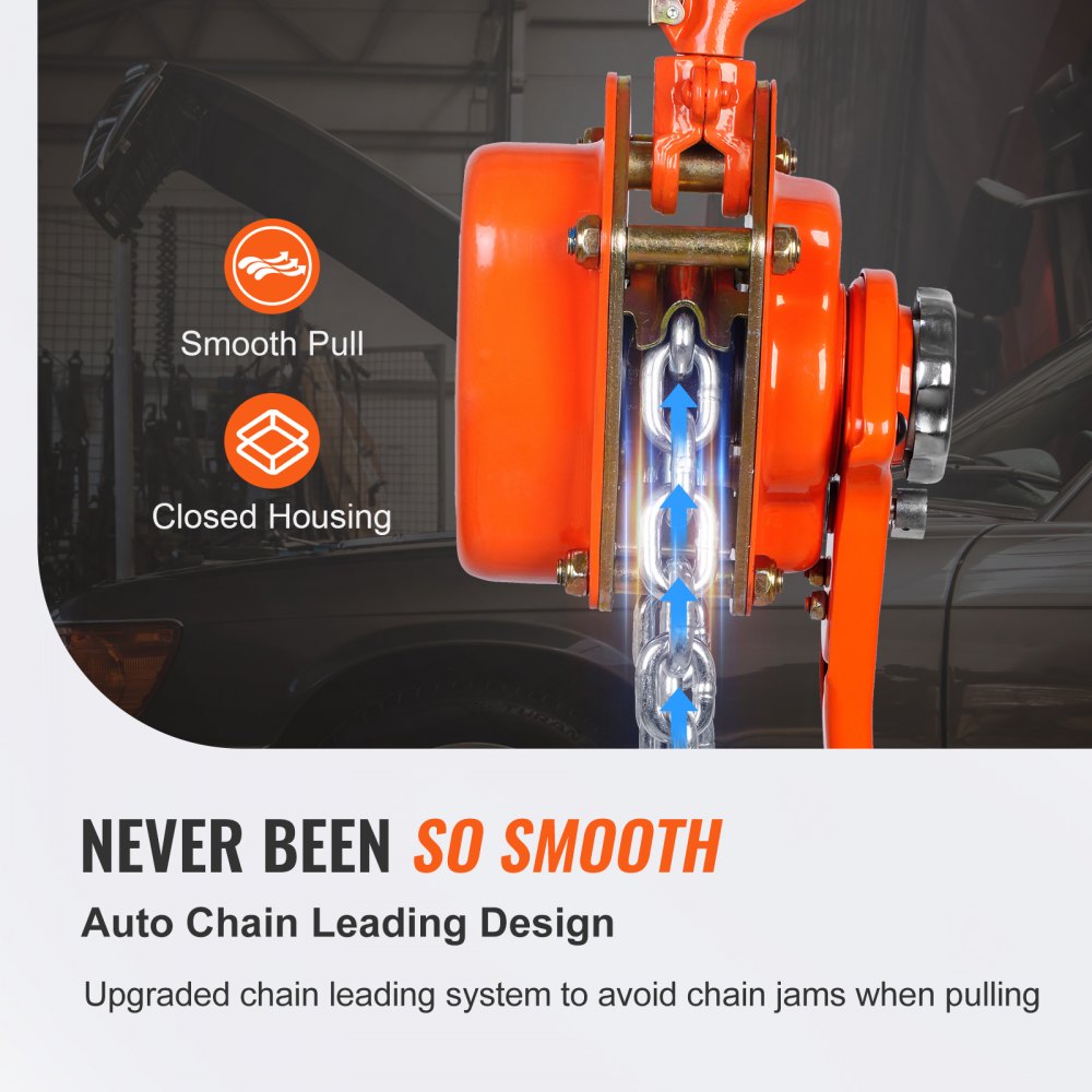 Manual Lever Chain Hoist, 3 Ton 6600 lbs Capacity 10 FT Come Along, G80 Galvanized Carbon Steel with Weston Double-Pawl Brake, Auto Chain Leading & 360° Rotation Hook, for Garage Factory Dock