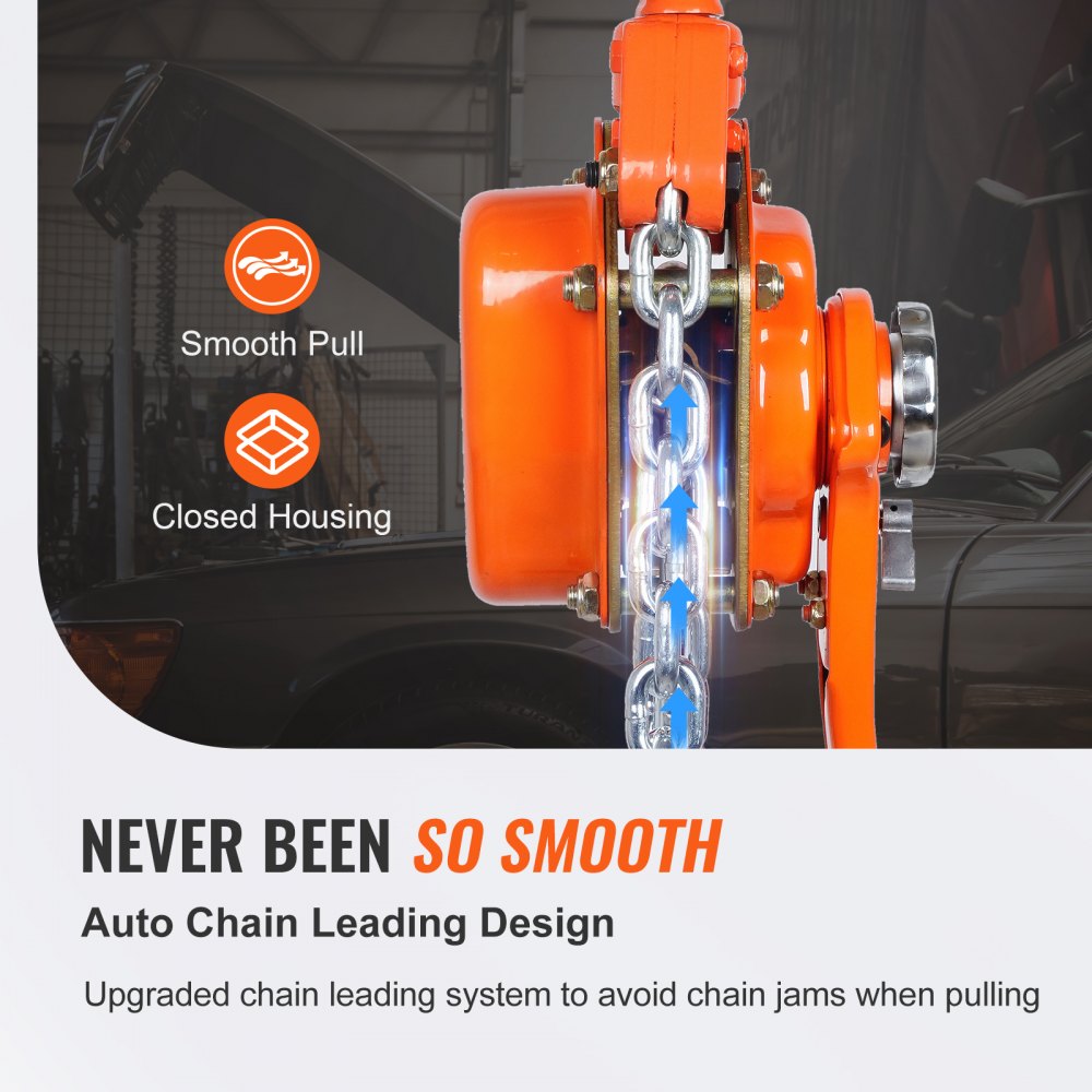Manual Lever Chain Hoist, 6 Ton 13200 lbs Capacity 10 FT Come Along, G80 Galvanized Carbon Steel with Weston Double-Pawl Brake, Auto Chain Leading & 360° Rotation Hook, for Garage Factory Dock