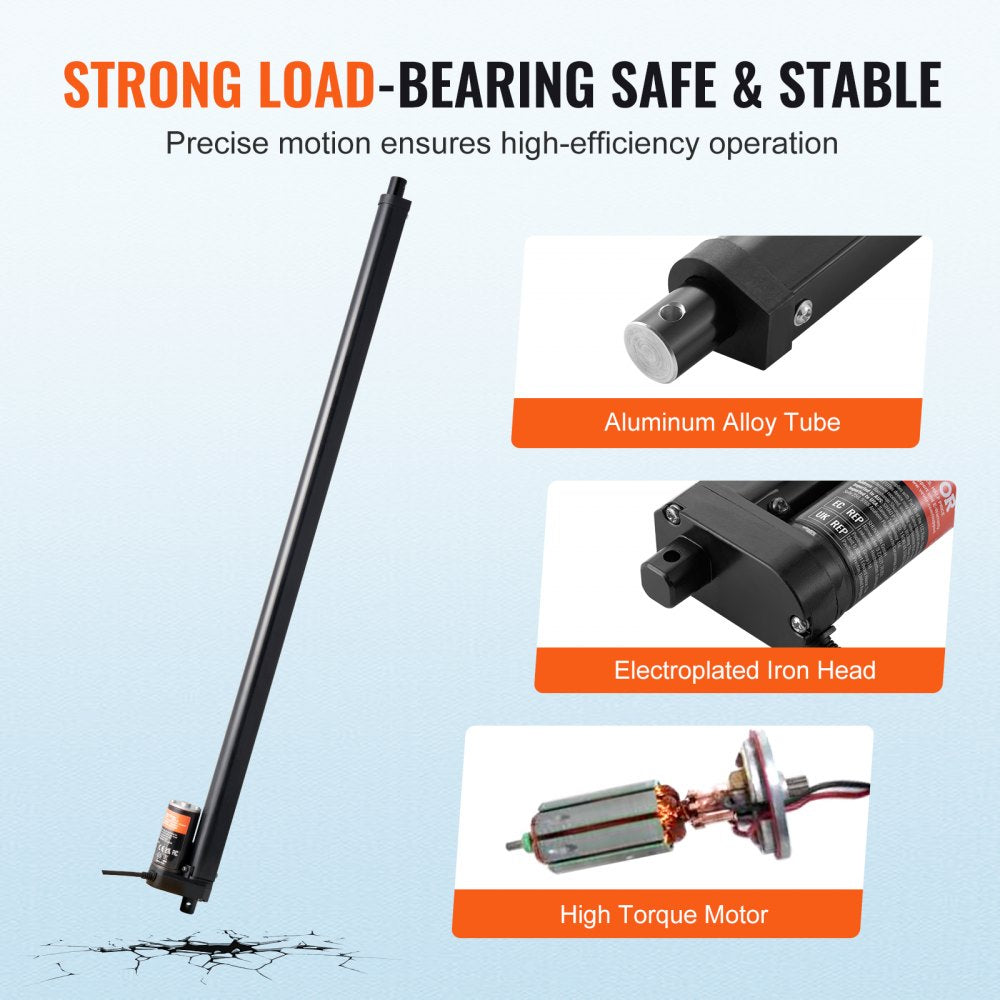 Linear Actuator 12V 20Inch 0.55"/s High Speed 220lbs/1000N IP54 Protection