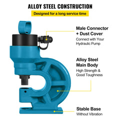 Bostome CH-60 Hydraulic Hole Puncher with four dies and a durable alloy steel construction.