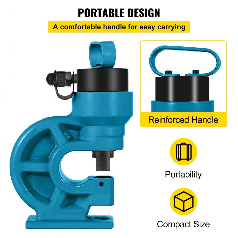 Bostome CH-60 hydraulic hole puncher with four dies for metal plates and durable alloy steel construction.