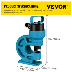 Bostome CH-60 hydraulic hole puncher with four dies and durable alloy steel construction.