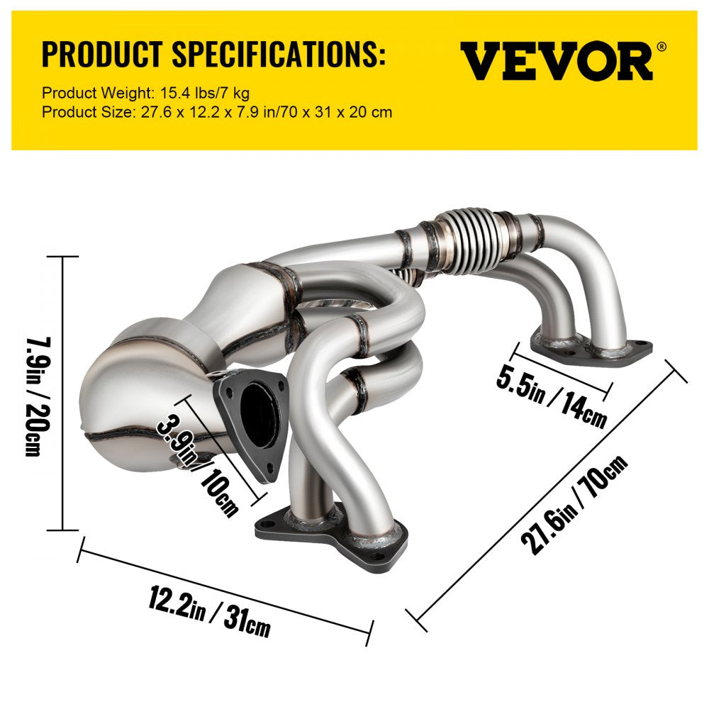 Catalytic Converter Direct Fit Front Exhaust Manifold High Flow Catalytic Converter Compatible with Subaru Impreza, Legacy, Forester, Outback, 06-12, 4 Cyl 2.5L Except Turbo W/Gasket Kit