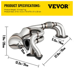 Catalytic Converter Direct Fit Front Exhaust Manifold High Flow Catalytic Converter Compatible with Subaru Impreza, Legacy, Forester, Outback, 06-12, 4 Cyl 2.5L Except Turbo W/Gasket Kit