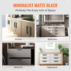 10 Pack Cabinet Pulls, 3.86in / 96mm Center to Center Slim Square Kitchen Cabinet Drawer, Stainless Steel Modern Kitchen Cupboard Door Handles for Kitchen Bathroom Bar Hardware Matte Black