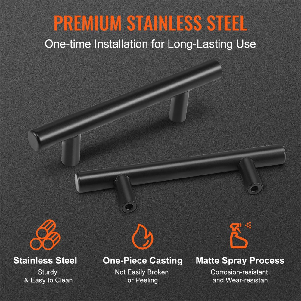 30 Pack Cabinet Pulls, 5.03in / 128mm Center to Center Slim Kitchen Cabinet Drawer, Stainless Steel Modern Kitchen Cupboard Door Handles for Kitchen Bathroom Bar Hardware Matte Black