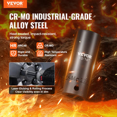 Bostome 59-piece 6-point impact socket set in Cr-Mo steel with 3/8" and 1/2" drives.