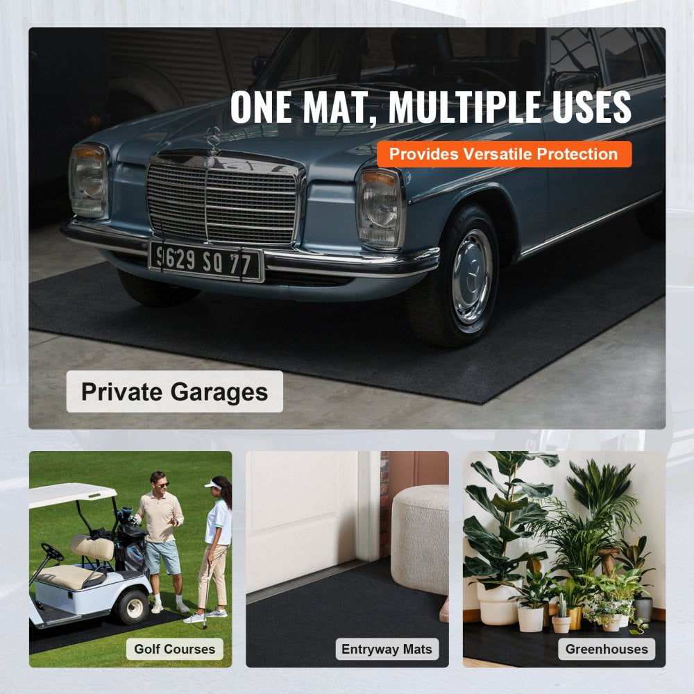 Waterproof Garage Floor Mat for Under Car, 4.9`x6` Compact Size Heavy Duty Containment Mat with Strong Grip, Protects Garage Floor from Water, Mud and Oil, For Garages,Greenhouses,Entrance