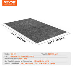 Waterproof Garage Floor Mat for Under Car, 4.9`x6` Compact Size Heavy Duty Containment Mat with Strong Grip, Protects Garage Floor from Water, Mud and Oil, For Garages,Greenhouses,Entrance