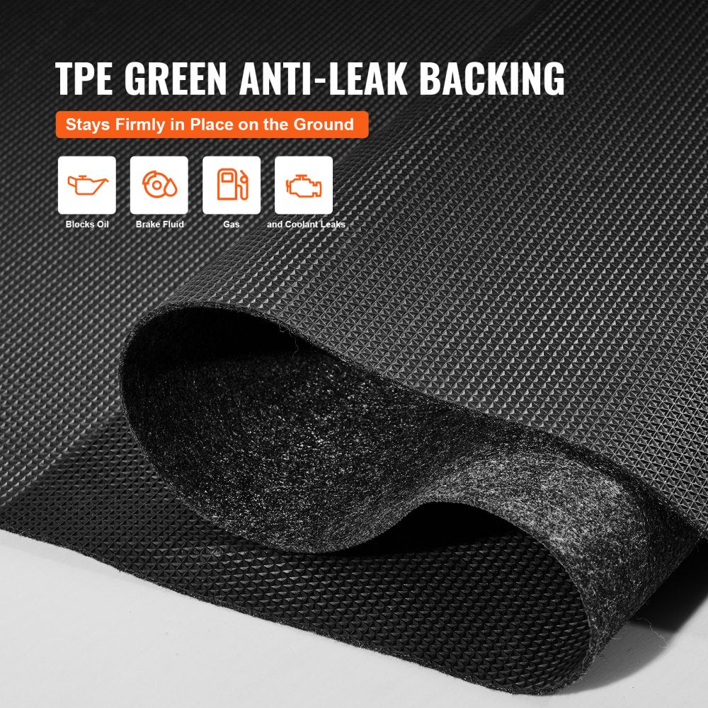 Garage Floor Mat, 7.6`x19` Waterproof Protection from Water,Snow, Rain,Mud and Oil for Cars, Non-slip Heavy Duty Containment Mat with TPE Anti-Leak Backing & Easy to Clean & Cuttable