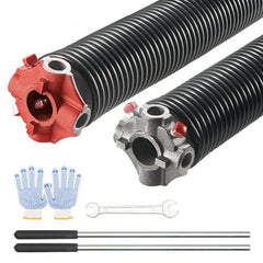 Garage Door Torsion Springs, 16000 Cycles, Pair of 0.25 x 2 x 30inch, Garage Door Springs with Non-Slip Winding Bars, Mounting Tool and Gloves, Electrophoresis Coated, for Replacement
