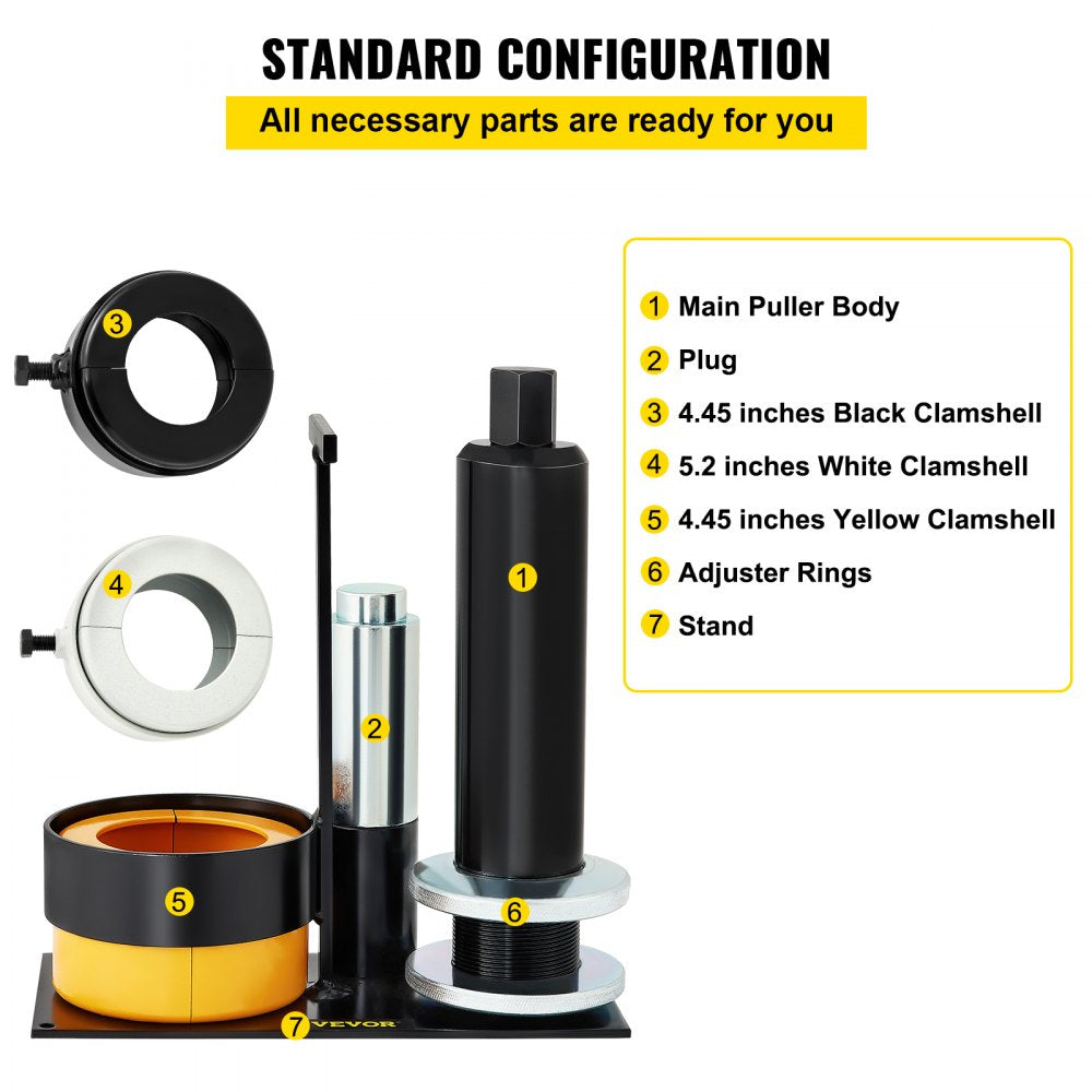 Carrier & Pinion Bearing Puller, Compatible with Dana 30,40,50,60,70, 80, Ford 10.25" Bearings, Pinion Puller Tool with 3 Clamshells, 45# Steel Clamshell Bearing Puller for Auto Repair