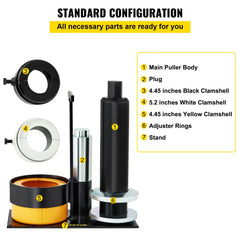 Carrier & Pinion Bearing Puller, Compatible with Dana 30,40,50,60,70, 80, Ford 10.25" Bearings, Pinion Puller Tool with 3 Clamshells, 45# Steel Clamshell Bearing Puller for Auto Repair