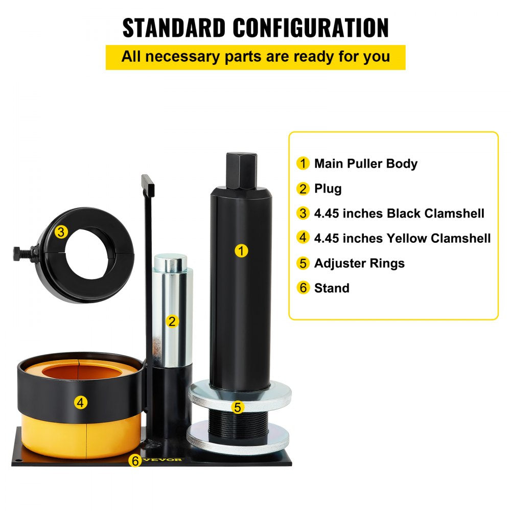 Carrier & Pinion Bearing Puller, Compatible with Dana 30, 40, 60, 70, Ford 9" Bearings, Pinion Puller Tool with 2 Clamshells, 45# Steel Clamshell Carrier Bearing Puller for Auto Repair