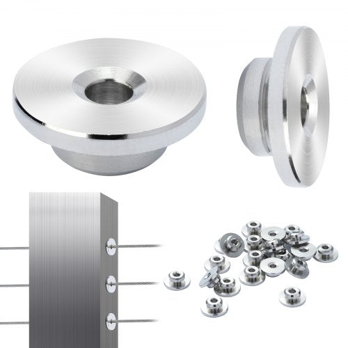 51Pack Cable Railing Kit 1/8" Wheel Protector Sleeves, Bundle with Black Invisible 1/8" Swage Tensioner and Terminal, Cable Railing Post Safeguard Covers for 0.41inch Horizontal Hole Post