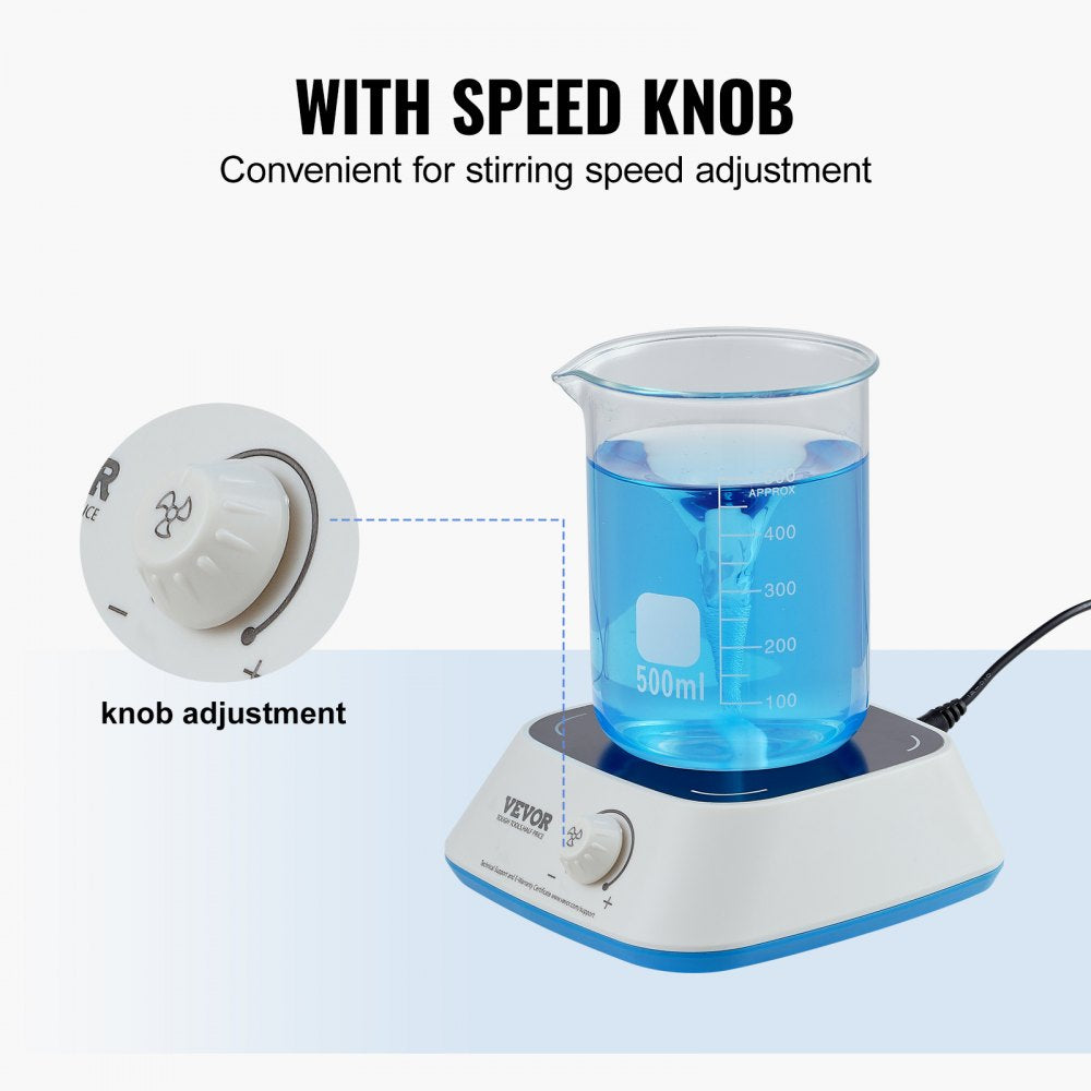 Magnetic Stirrer, 0-2000 RPM Stir Plate with Adjustable Speed Knob, 3000mL Plate Stirrer Kit, Stir Bar Included
