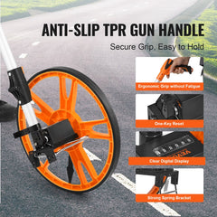 Measuring Wheel in Feet, 12.5 in Wheel Diameter, 39.37-15.75 in Telescoping Measure Wheel, Measurement 0-9,999Ft with Back Bag, Suitable for Lawn/Hard/Soft/Wood Road Measuring