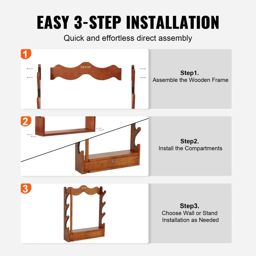 Gun Rack, Wood Gun Rack Wall Mount, Gun Display Rack holds 4 Rifles, Shotguns, 132 lb Heavy Duty Wall Storage Display Rifle Rack with Soft Padding