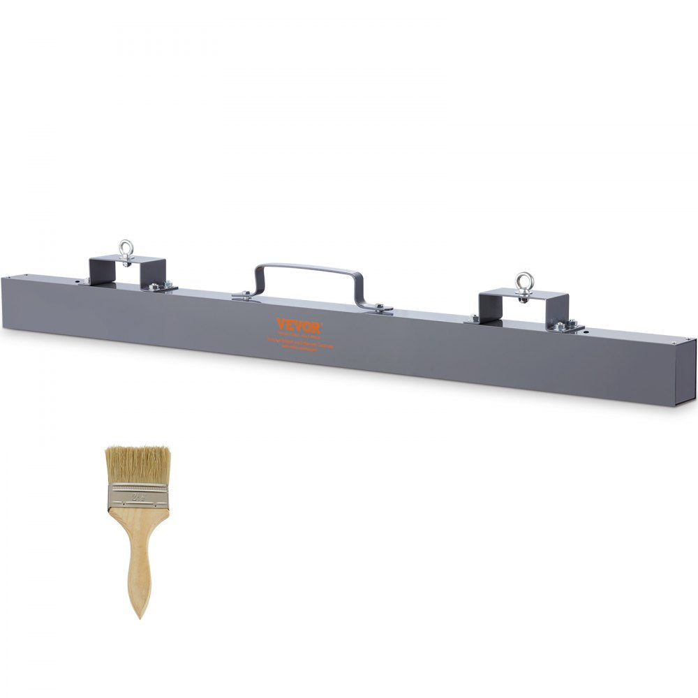 48-inch hanging magnetic sweeper with 80 lbs capacity steel magnet and included brush.