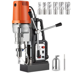 Magnetic Drill 1680W Magnetic Drill Press with 2 Inch Boring Diameter Annular Cutter Machine 2900 LBS 6pcs HSS Annular Cutter Bits