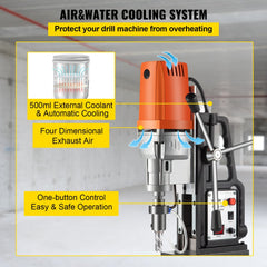 Magnetic Drill 1680W Magnetic Drill Press with 2 Inch Boring Diameter Annular Cutter Machine 2900 LBS 6pcs HSS Annular Cutter Bits