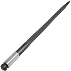 39-inch hay bale spear with sharp tapered point and quick-attach system for easy use.