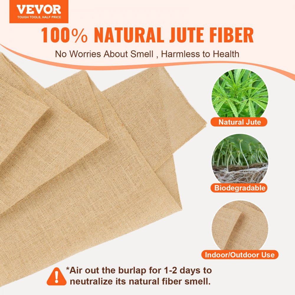 Burlap Fabric Roll Burlap Tree Wrap 14 in x 150 ft for Crafts & Plants