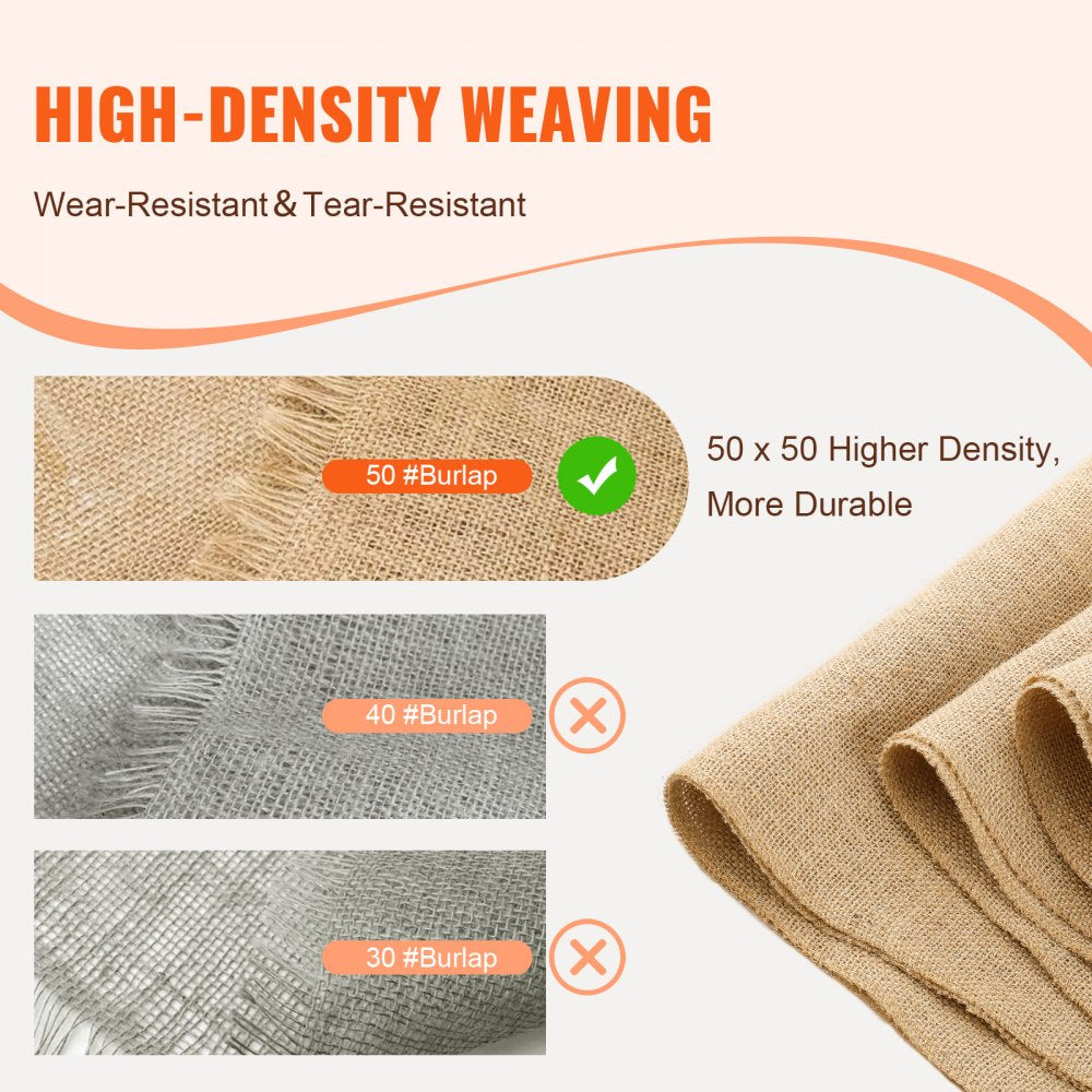 Burlap Fabric Roll Burlap Tree Wrap 14 in x 150 ft for Crafts & Plants