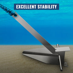 Boat Anchor Kit 13 lb Fluke Style Anchor, Hot Dipped Galvanized Steel Fluke Anchor, Marine Anchor with Anchor, Shackles, Chain, Rope for Boat Mooring on The Beach, Boats from 20`-32`