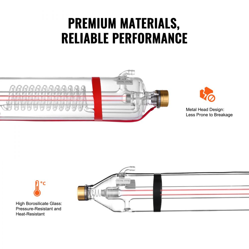 100W CO2 Laser Tube 57 in / 1450 mm Borosilicate Glass Laser Cutter Tube