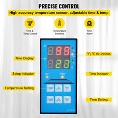 Blue digital control panel for Bostome curved hat heat press with temperature, time settings and LCD display.