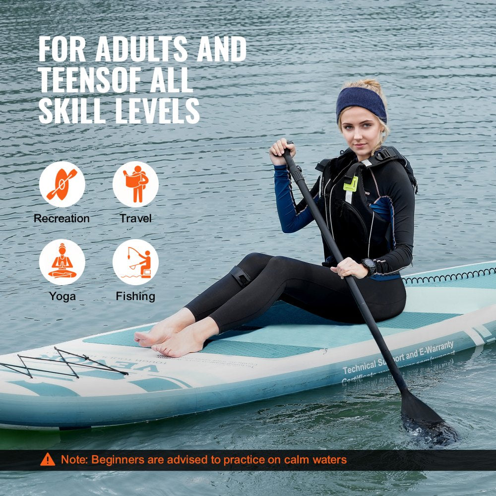 Bostome 11' inflatable stand up paddle board, 33" wide with a streamlined design and detachable fin.