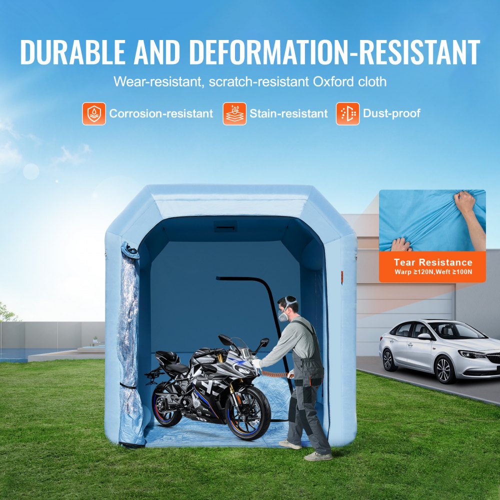 Inflatable Paint Booth, 9.8 x 8.2 x 8.2 ft Inflatable Spray Booth, with 550W Powerful Blower and Air Filter System, Portable Car Paint Booth for Motorcycle, Bicycle, Small Furniture Painting
