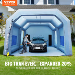 Inflatable Paint Booth, 33x20x13ft Inflatable Spray Booth, High Powerful 950W+1100W Blowers Spray Booth Tent, Car Paint Tent Air Filter System for Car Parking Tent Workstation Motorcycle Garage