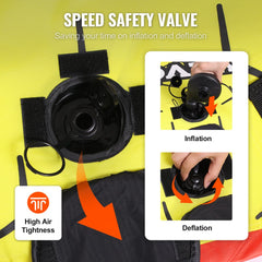 Round towable tube with nylon cover, 63 inches, for 1-3 riders, featuring cushioned handles.