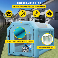 Portable Inflatable Paint Booth, 13 x 8 x 8ft Inflatable Spray Booth, Car Paint Tent w/Air Filter System & 2 Blowers, Upgraded Blow Up Spray Booth Tent, Auto Paint Workstation Motorcycle Garage