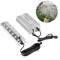 Mist Maker 12 Head Ultrasonic Mist Fogger with Waterproof Power Supply Ultrasonic Fogger Humidifier Stainless Steel Pond Mister Fogger 7kg/h