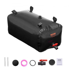 Portable Water Storage Bladder 29.9 Gal PVC Collapsible Water Tank Black