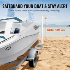 Boat Trailer Guide, 43” Adjustable Design Trailer Guide Poles, 2PCS Rustproof Galvanized Steel Trailer Guide, Trailer Guides with PVC Pipes, for Ski Boat, Fishing Boat or Sailboat Trailer 2024