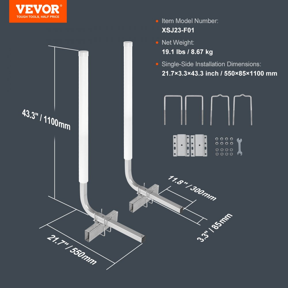 Boat Trailer Guide, 43” Adjustable Design Trailer Guide Poles, 2PCS Rustproof Galvanized Steel Trailer Guide, Trailer Guides with PVC Pipes, for Ski Boat, Fishing Boat or Sailboat Trailer 2024
