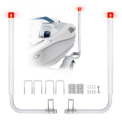 Marine Trailer Guide Set, 62`` with LED Illumination, Pair of Steel Anti-Rust Guide Poles, Equipped with PVC Sleeves, Ideal for Ski, Fishing, or Sailboat Trailers 2024