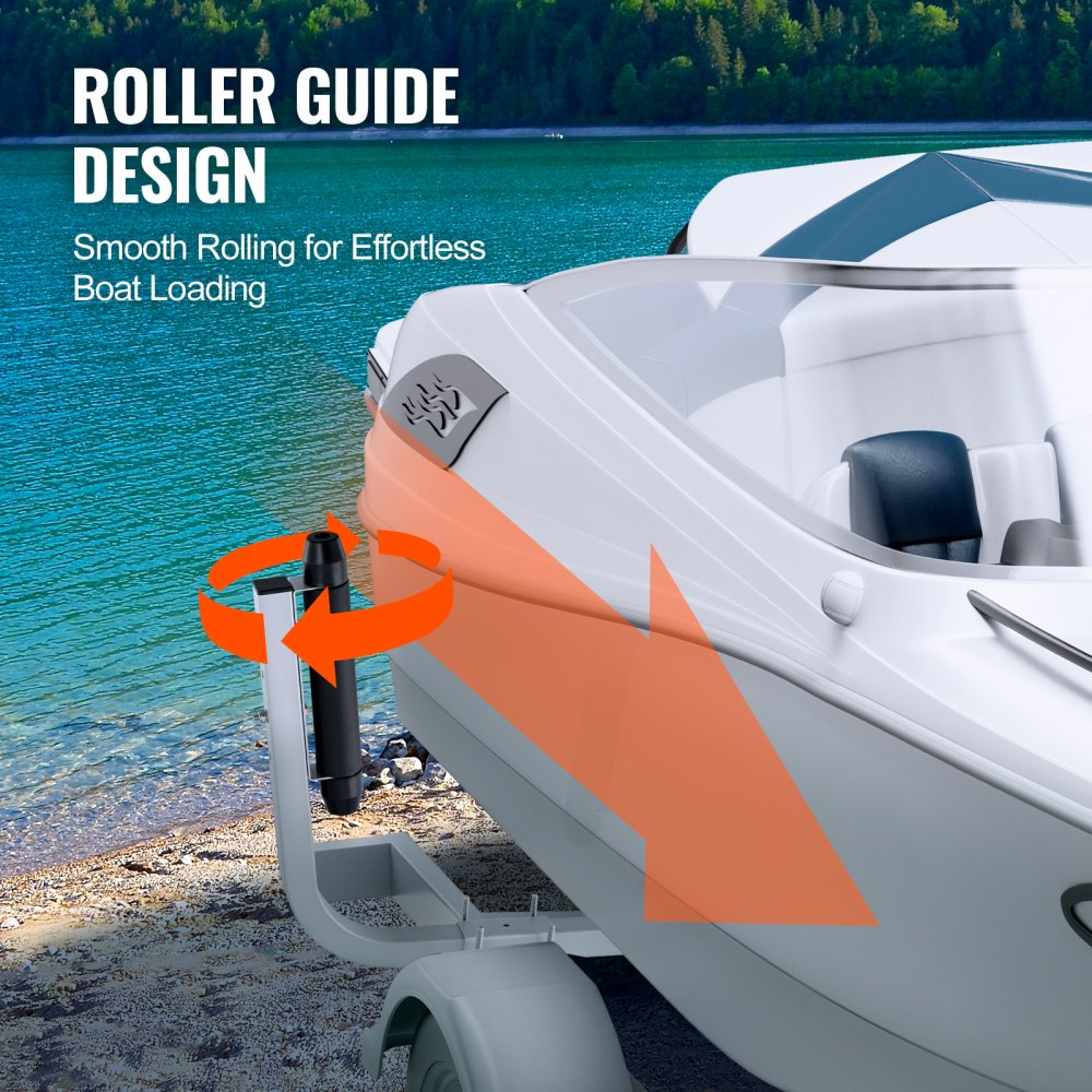 Marine Trailer Guide Set, 20.5” Flexibly Adjustable Poles, Pair of Steel Anti-Rust Guides, Durable Roller Support for Ski, Fishing, or Sailboat Trailers 2024