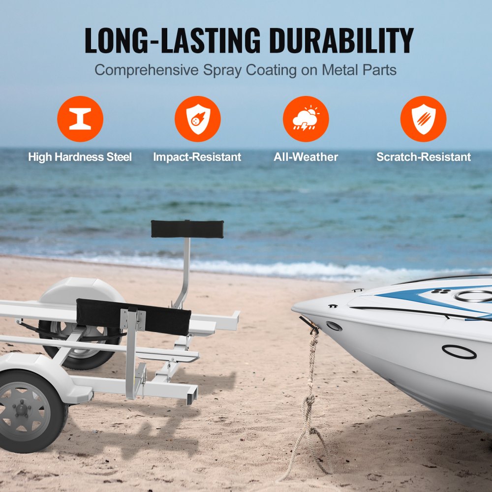 Marine Trailer Assistant, 27.6” Flexibly Adjustable Bunk Guide-Ons, Pair of Durable Steel Support Poles, Robust Roller Guide, Suitable for Ski Boats, Fishing Boats, or Sailboats 20