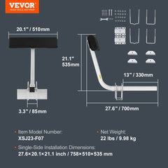 Marine Trailer Assistant, 27.6” Flexibly Adjustable Bunk Guide-Ons, Pair of Durable Steel Support Poles, Robust Roller Guide, Suitable for Ski Boats, Fishing Boats, or Sailboats 20