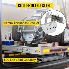 Heavy Duty Drawer Slides 18" Length, Locking Drawer Slides 500lbs Load Capacity Full Extension Drawer Slide 1 Pair Side Mount Ball Bearing Drawer Glides Push to Open Cabinet Industrial Shelf