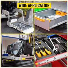 Heavy Duty Drawer Slides 18" Length, Locking Drawer Slides 500lbs Load Capacity Full Extension Drawer Slide 1 Pair Side Mount Ball Bearing Drawer Glides Push to Open Cabinet Industrial Shelf