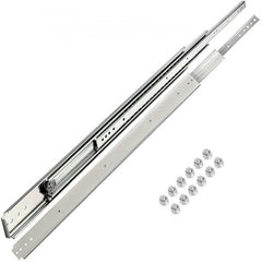 Drawer Slides, 1 Pair 34 Inch Heavy Duty Drawer Slides, Ball Bearing Side Mount Drawer Hardware Slides, 500 LBS Load Capacity 3-Section Full Extension Drawer Slides for Smooth Slide, Less Noise