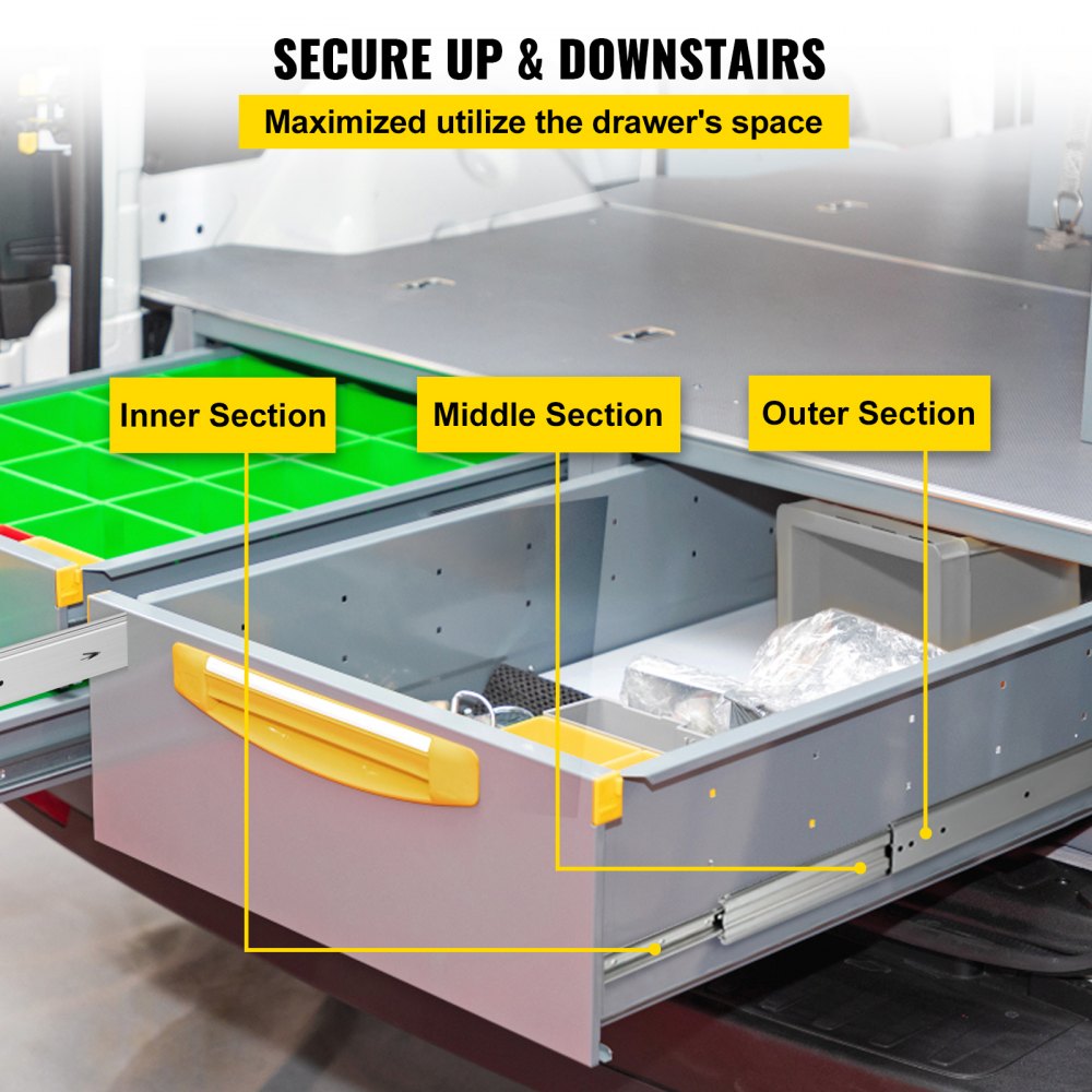 Drawer Slides, 1 Pair 34 Inch Heavy Duty Drawer Slides, Ball Bearing Side Mount Drawer Hardware Slides, 500 LBS Load Capacity 3-Section Full Extension Drawer Slides for Smooth Slide, Less Noise