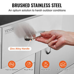 Outdoor Kitchen Door Drawer Combo 38.1``W x 22.6``H x 20.8``D, BBQ Access Door/Triple Drawers Combo with Stainless Steel Handles, Perfect for BBQ Island Patio Grill Station