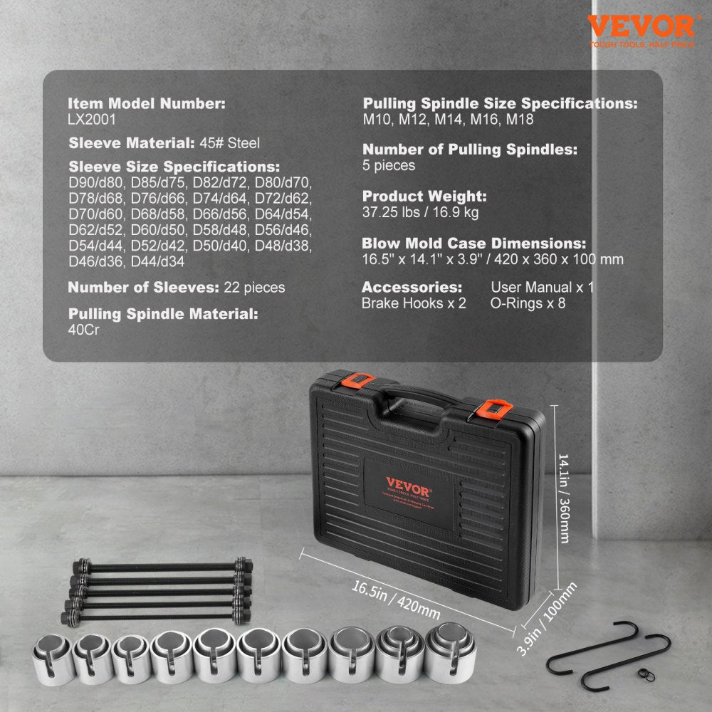 27 PCS Pull and Press Sleeve Kit Steel Bush Bearing Removal Installation